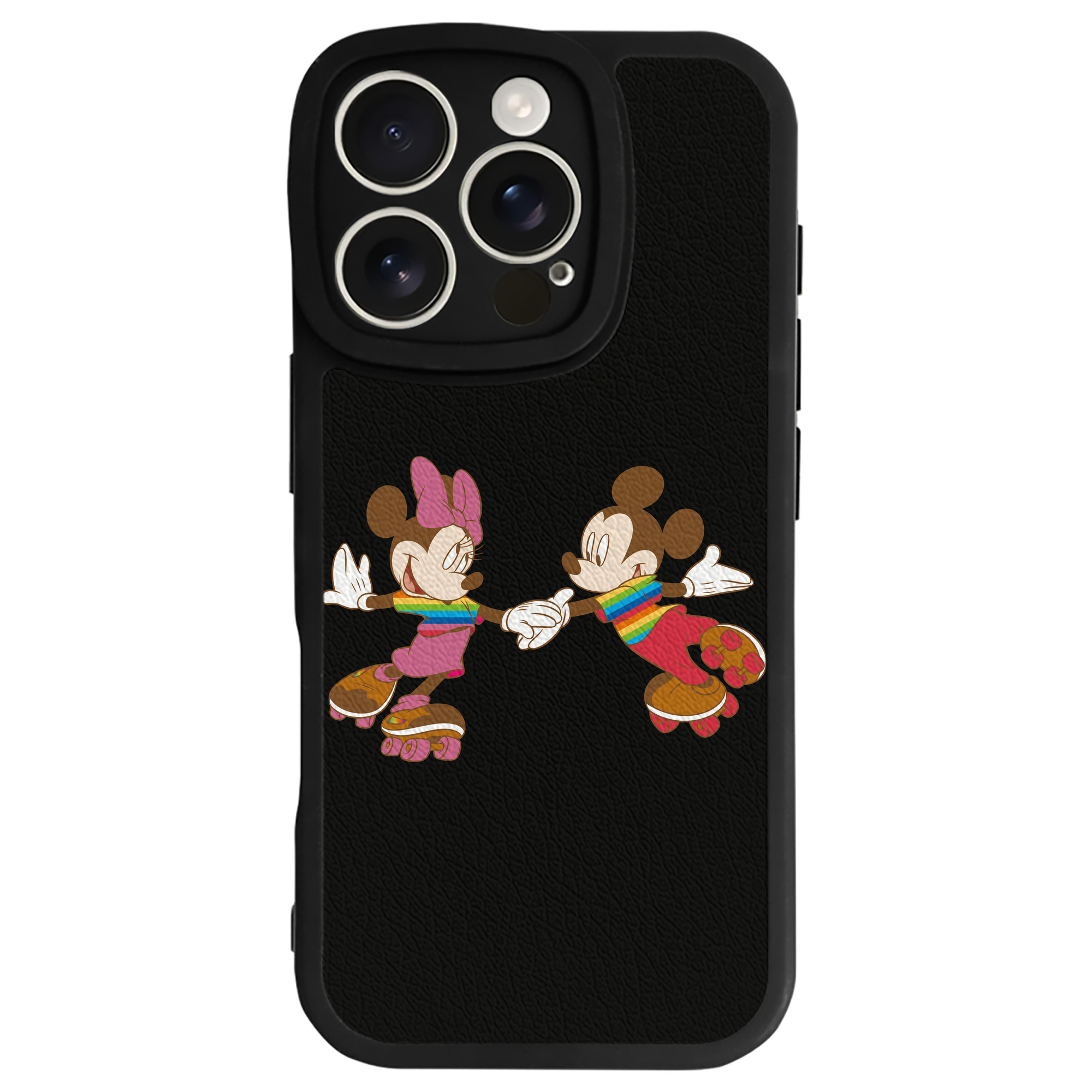 （画像用） ミッキーマウス Mickey Mouse 【iPhone 16シリーズ対応】シリコンスマホケース（レザー調） 材質：シリコン